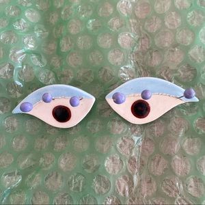 Ceramic 👁👁 earrings